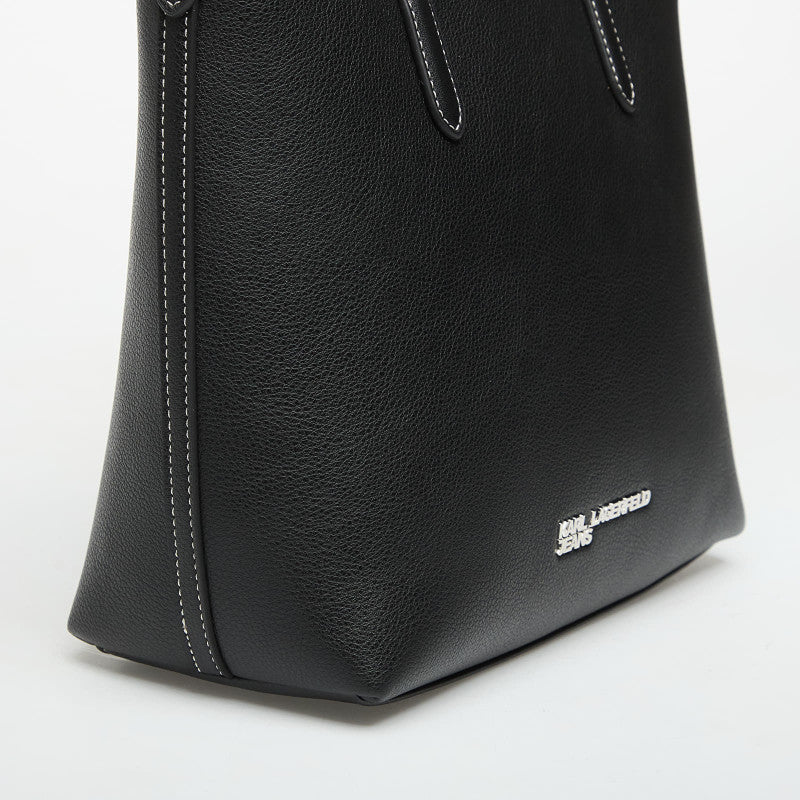 Karl Lagerfeld Jeans Metal Logo Mini Tote Black