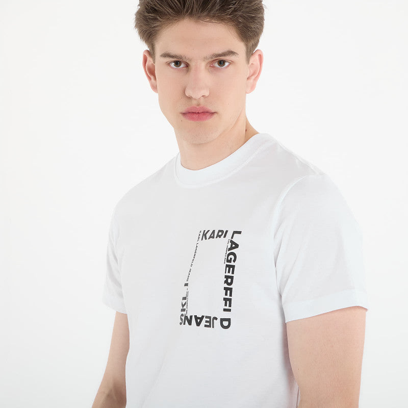 Karl Lagerfeld Jeans Slim Ss Frame Logo Tee White