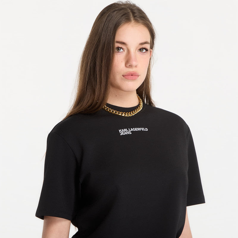 Karl Lagerfeld Jeans Reg Tie Detail Tee Black