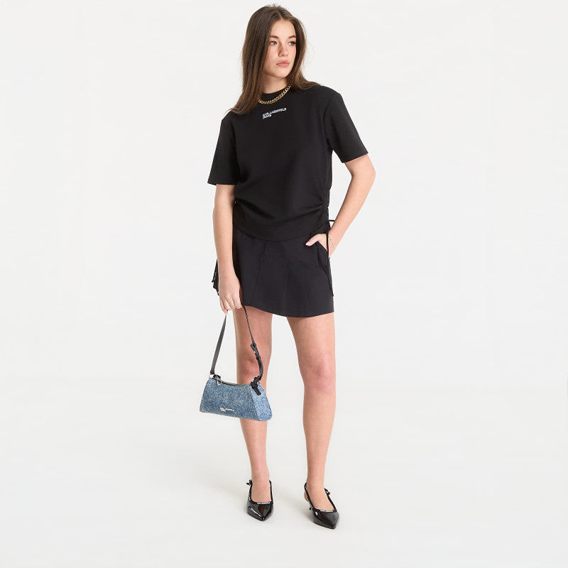 Karl Lagerfeld Jeans Reg Tie Detail Tee Black