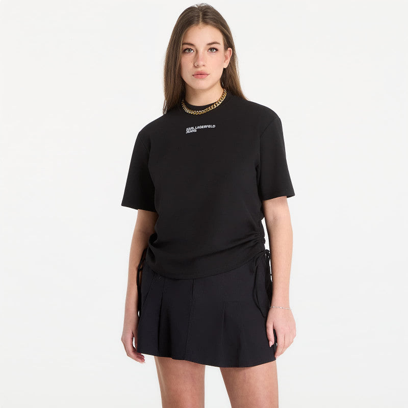 Karl Lagerfeld Jeans Reg Tie Detail Tee Black