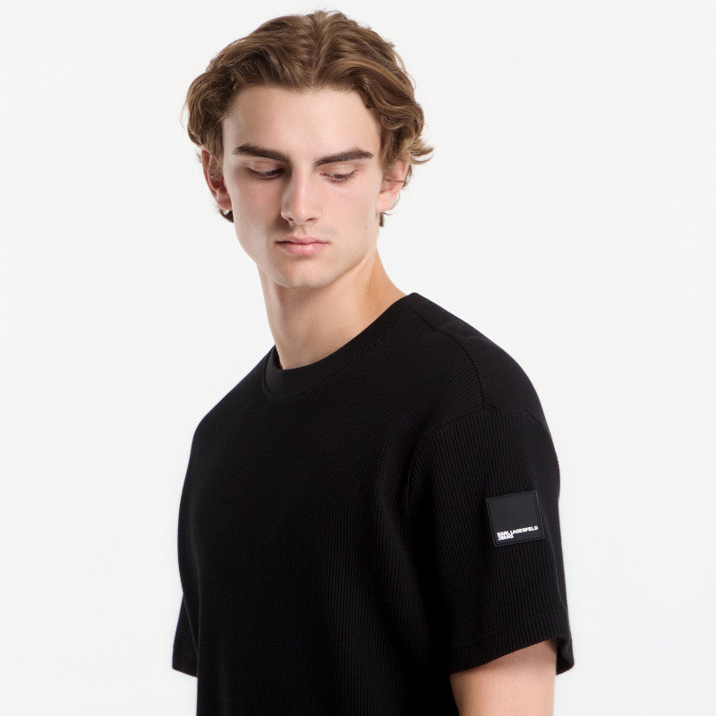 Karl Lagerfeld Jeans Reg Ss Waffle Tee Black