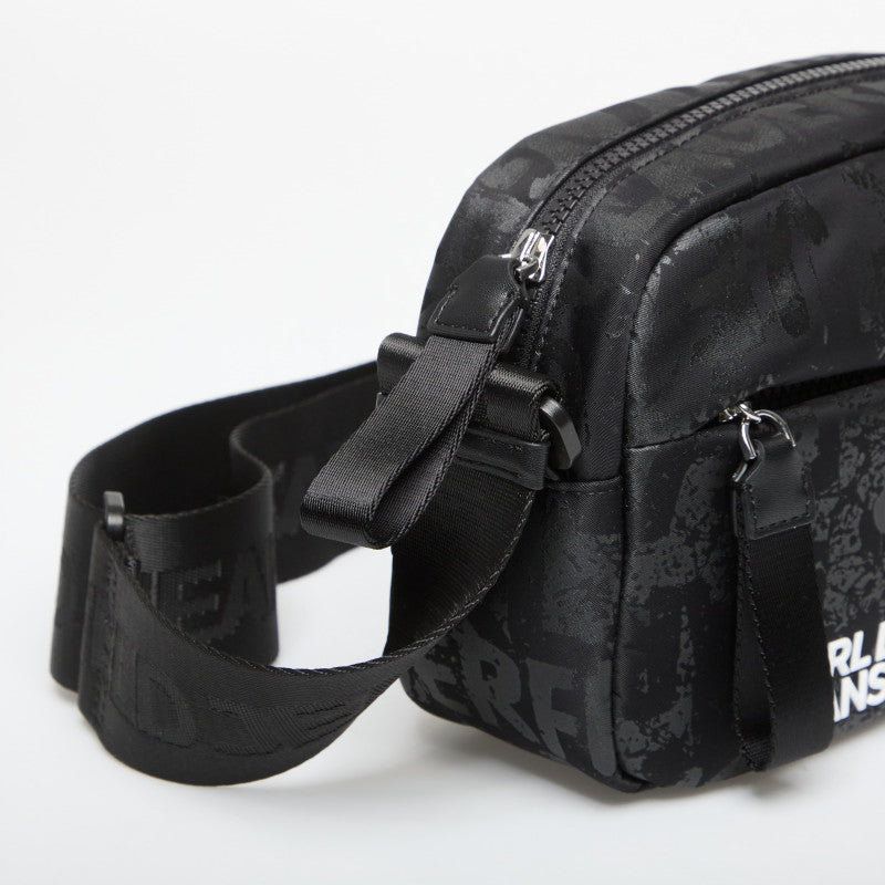 Karl Lagerfeld Jeans Nylon Camera Bag Aop Aop Logo-Black