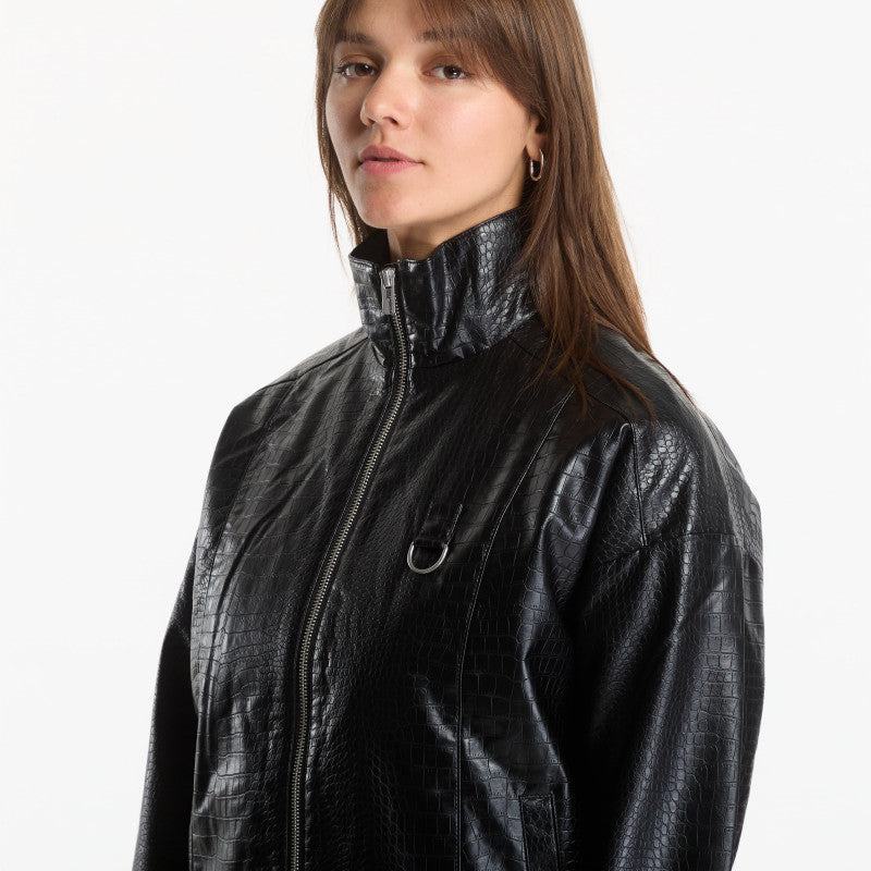 Karl Lagerfeld Jeans Karlism Pu Bomber Black