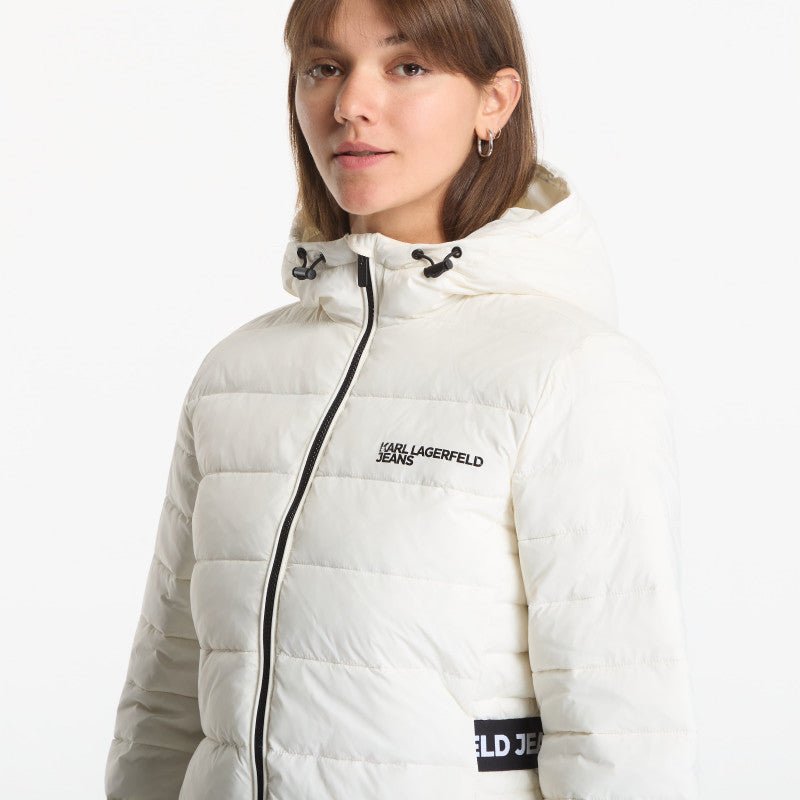 Karl Lagerfeld Jeans Light Padded Logo Jacket Egret