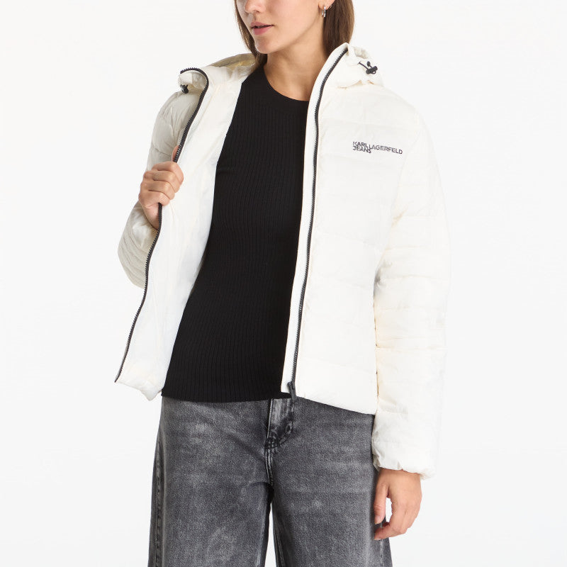 Karl Lagerfeld Jeans Light Padded Logo Jacket Egret