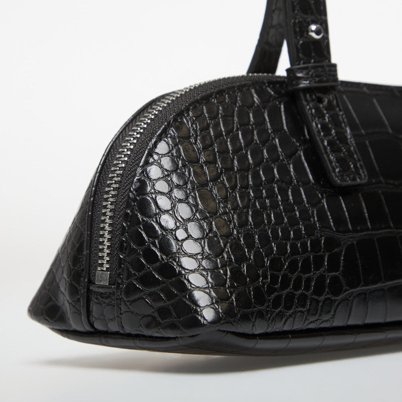 Karl Lagerfeld Jeans Logo Elongated Bag Croco Black
