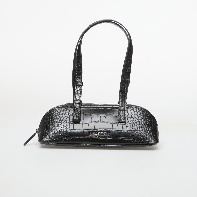 Karl Lagerfeld Jeans Logo Elongated Bag Croco Black