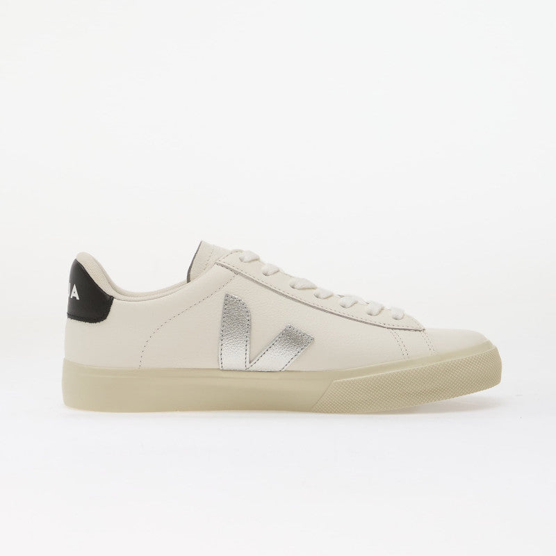 Veja Campo Leather White/ Silver/ Black