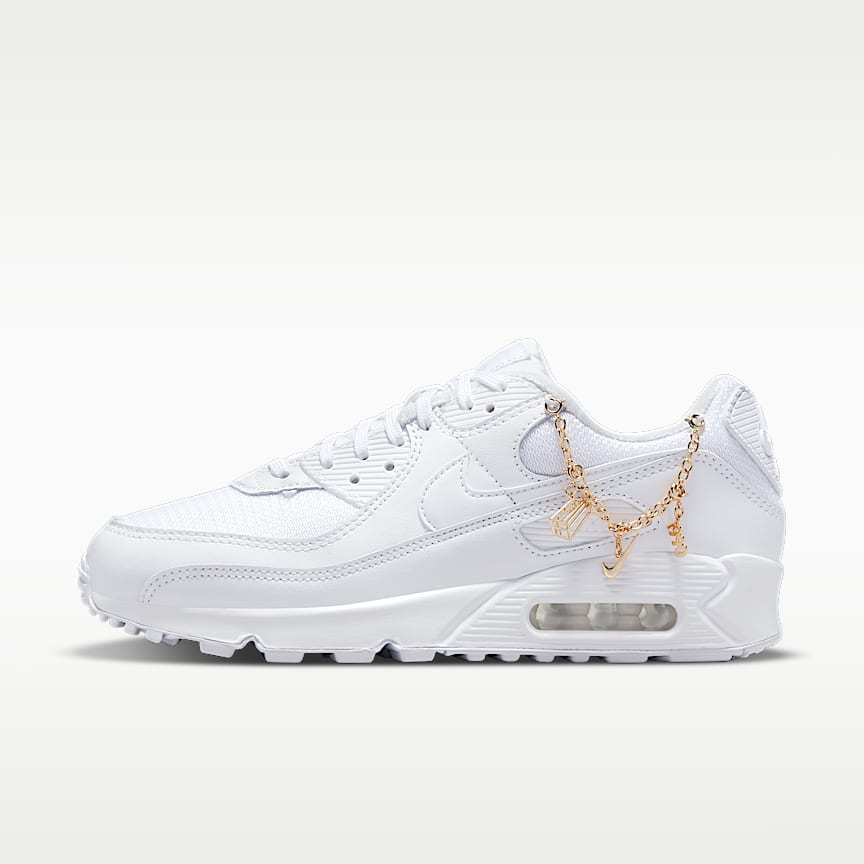 Nike Wmns Air Max 90 Prm White/ White-Metallic Gold