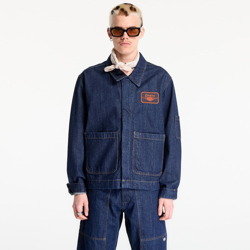 Dickies x Harley Davidson M X Hoodie Denim Jacket Blue