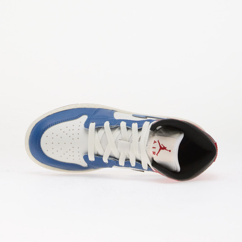 Air Jordan 1 Mid Kids True Blue/ Summit White-Varsity Red-Black