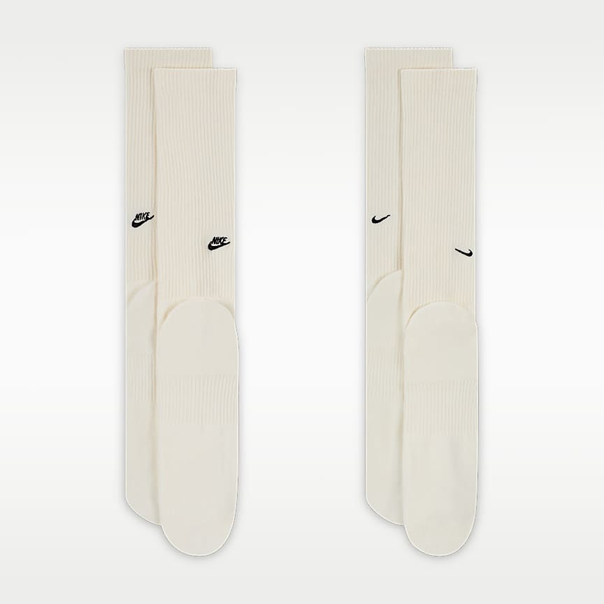Nike Everyday Cushioned Crew Socks 2-Pack Sail/ Black