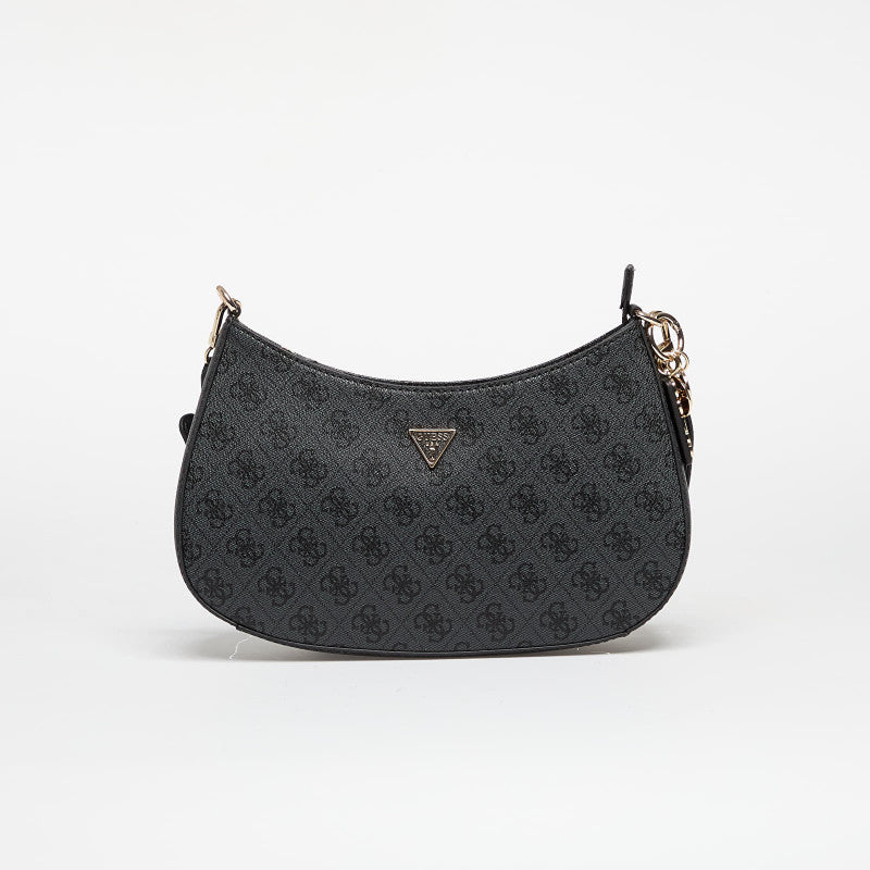 GUESS Noelle II Top Zip Shoulder Bag Coal Logo