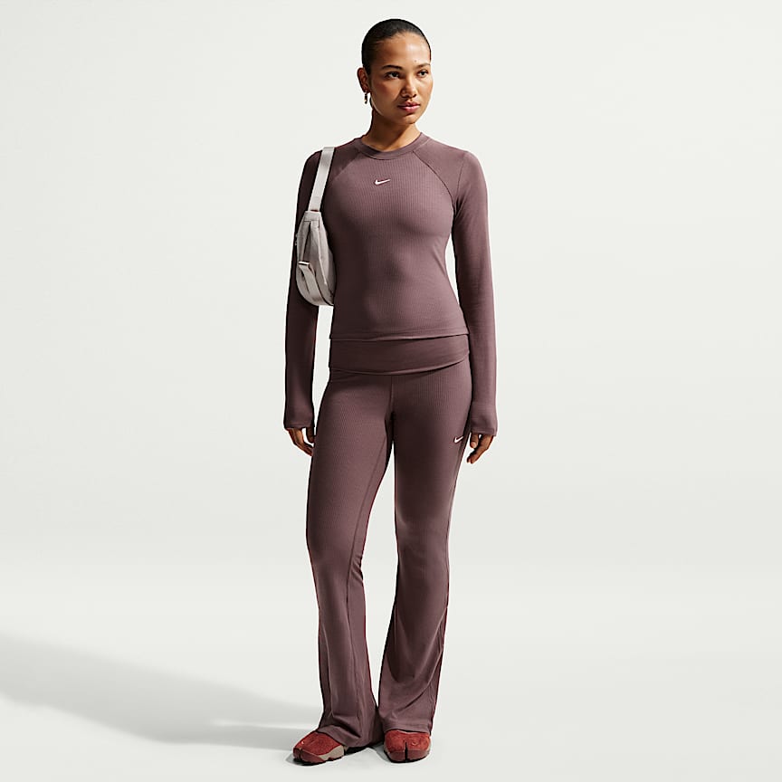 Nike Sportswear Chill Knit Women's Tight Long-Sleeve Ribbed Top Tattoo/ Sail