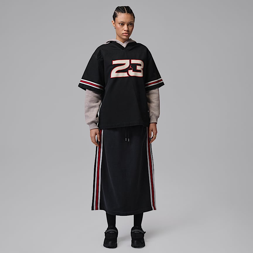 Jordan Flight Women's Woven Jersey Top Black