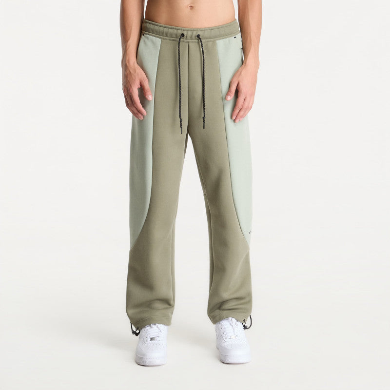 Nike Tech Men's Color-Block Open-Hem Fleece Pants Silver Sage/ Jade Horizon/ Black