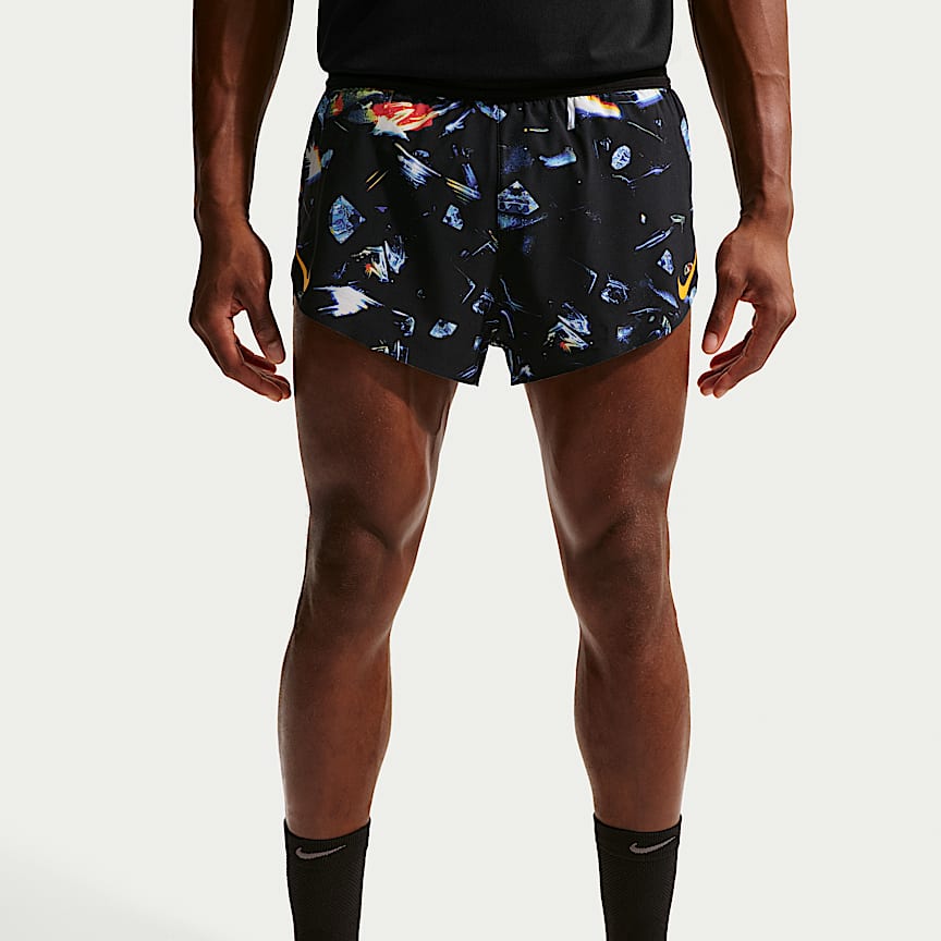 Nike AeroSwift Glam Men's Dri-FIT ADV 2" Brief-Lined Running Shorts Black/ Laser Orange