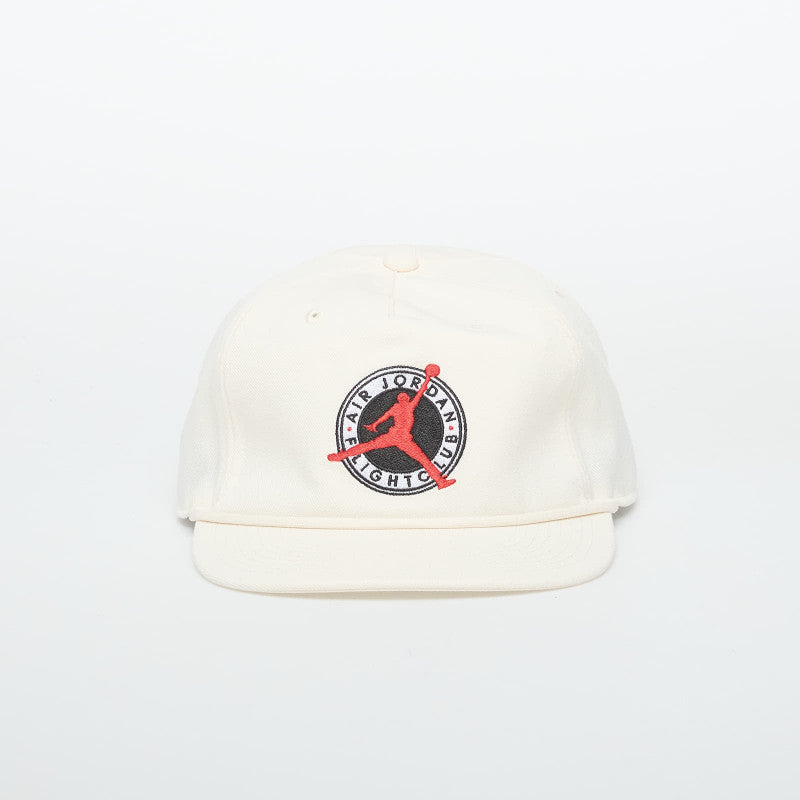 Jordan Flight Club Pro Unstructured Flat Bill Hat Pale Ivory/ Black