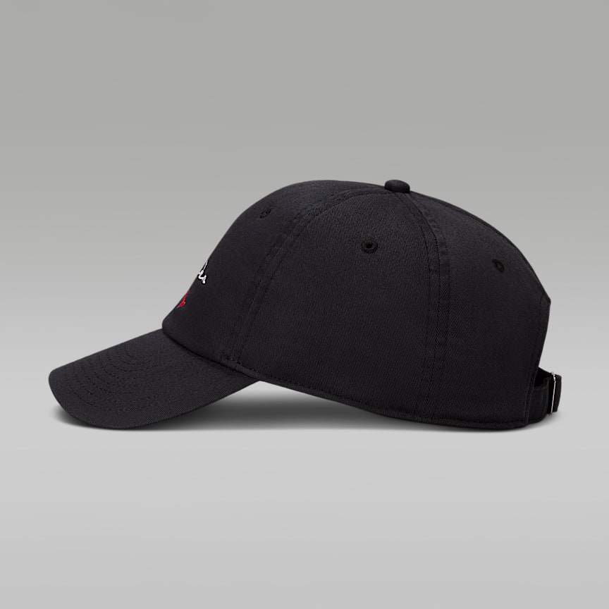 Jordan Club Cap Unstructured Adjustable Hat Black/ White/ University Red