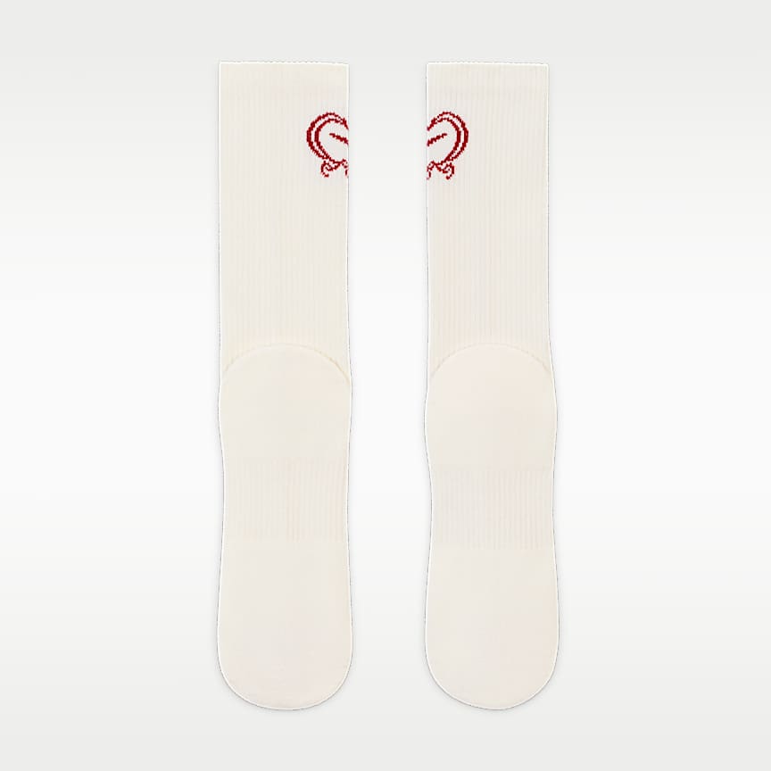 Nike Everyday Plus Cushioned Crew Socks 1-Pack Sail/ Team Crimson