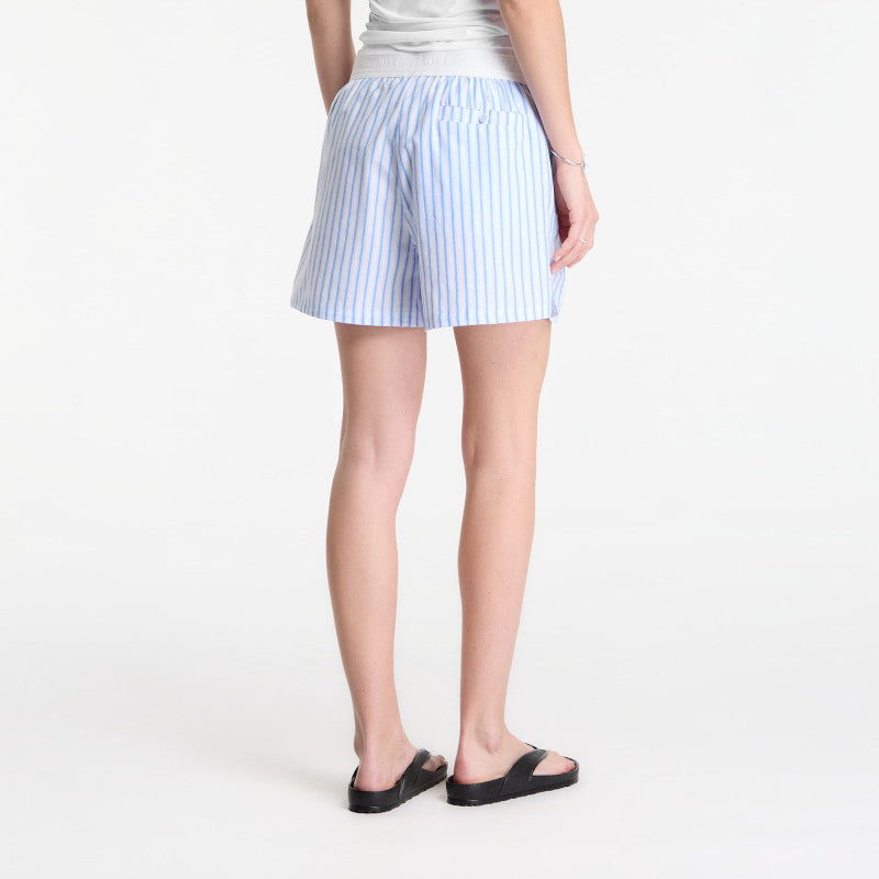Nike Sportswear Chill Poplin Women's Loose Stripe Shorts Lt Photo Blue/ Hydrogen Blue/ Summit White