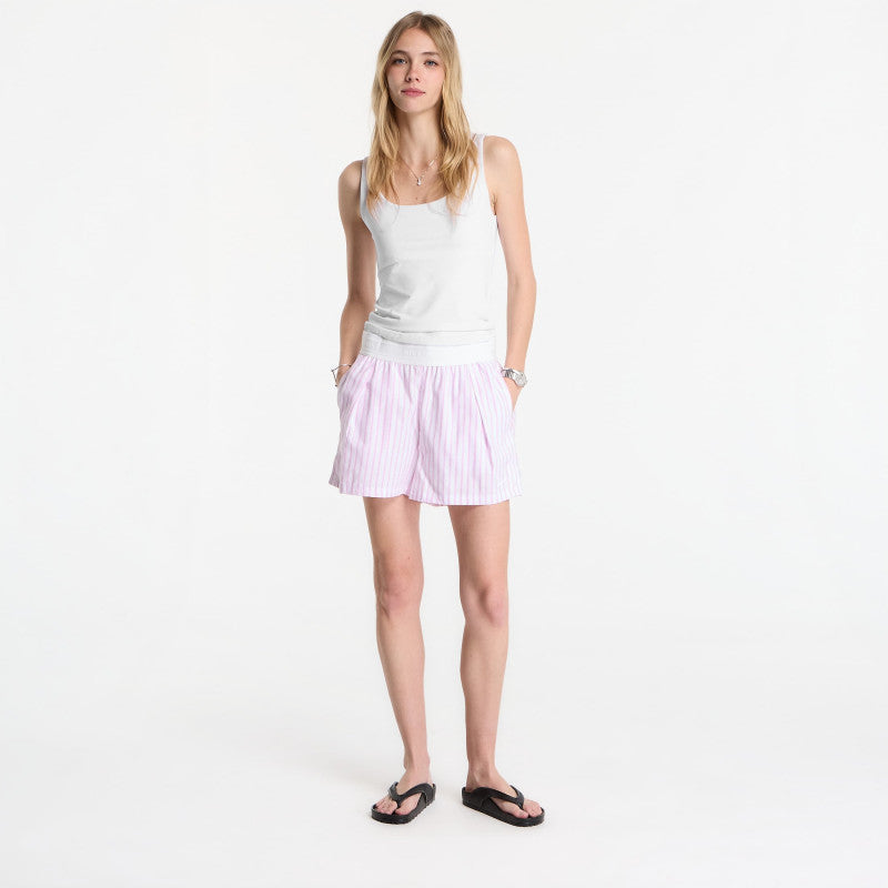 Nike Sportswear Chill Poplin Women's Loose Stripe Shorts Lt Magenta/ Pink Foam/ Summit White
