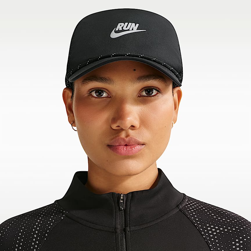 Nike Pro Dri-FIT Unstructured Swoosh Run Cap Black/ Anthracite/ Reflective Silv