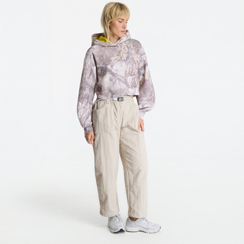 Jordan Brooklyn Realtree Cropped Pullover Hoodie White/ Bright Citron