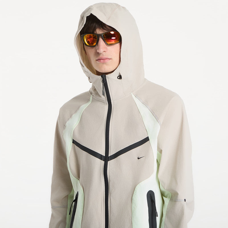 Nike Tech Men's Dri-FIT Woven Full-Zip Color-Block Windrunner Jacket Cream II/ Volt Tint/ Black