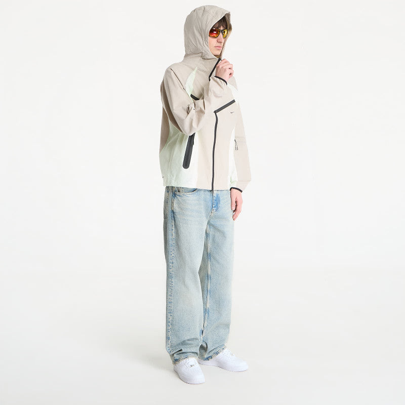 Nike Tech Men's Dri-FIT Woven Full-Zip Color-Block Windrunner Jacket Cream II/ Volt Tint/ Black
