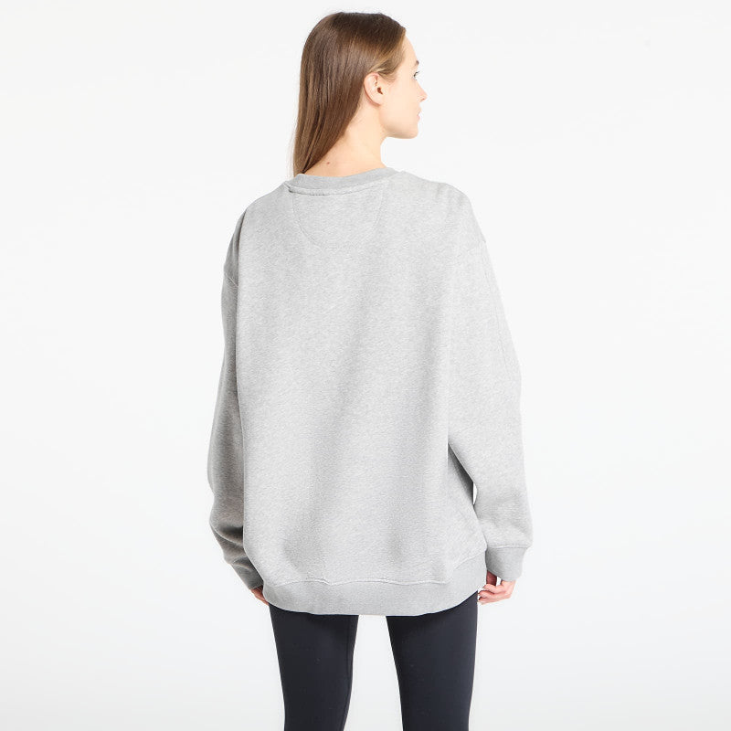 adidas Essentials Fleece Long Oversized Crew Sweatshirt Medium Grey Heather