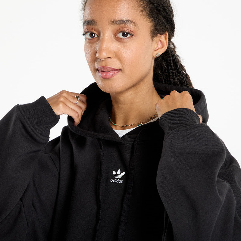 adidas Essentials Oversized Fleece Hoodie Black