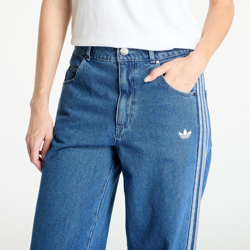 Jeansy adidas Adicolor Denim 3 Stripes Track Pants Indigo Denim