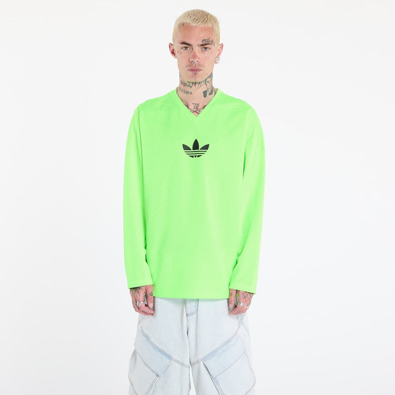 adidas Adicolor Mesh Long Sleeve Tee Signal Green/ Black