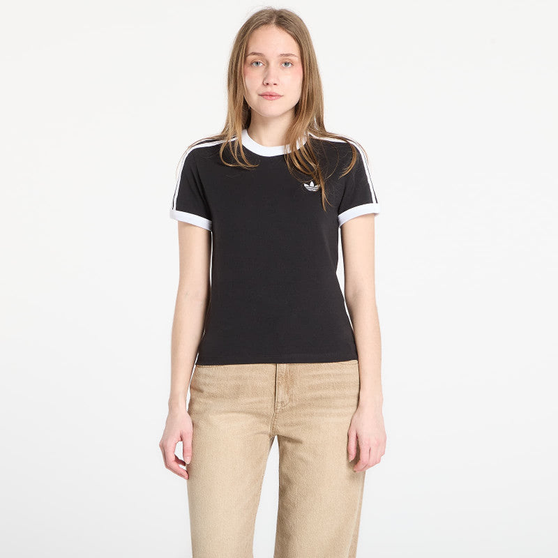 adidas 3 Stripes Slim T-Shirt Black/ White