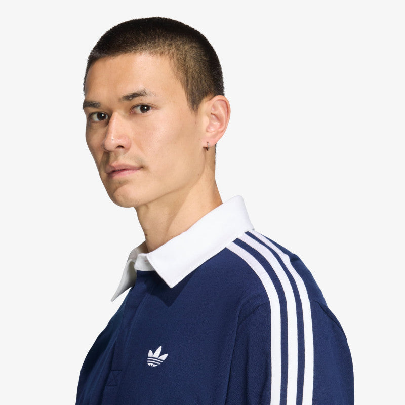adidas 3-Stripes Rugby Longsleeve Polo Night Indigo