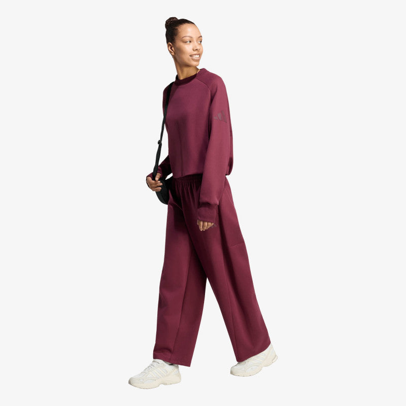adidas Soft Lux Winter Knit Barrel Pants Maroon