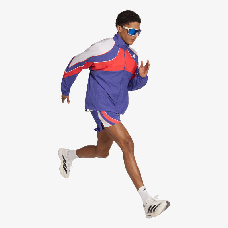 adidas ADIZERO Archive Running Shorts Dual Indigo/ Semi Lucid Red/ White