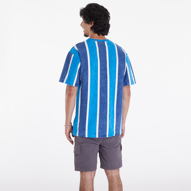 Karl Kani Retro Washed Stripe Tee Aqua/ Navy/ White