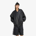 adidas Pleather SST Oversized Track Top Black/ Maroon