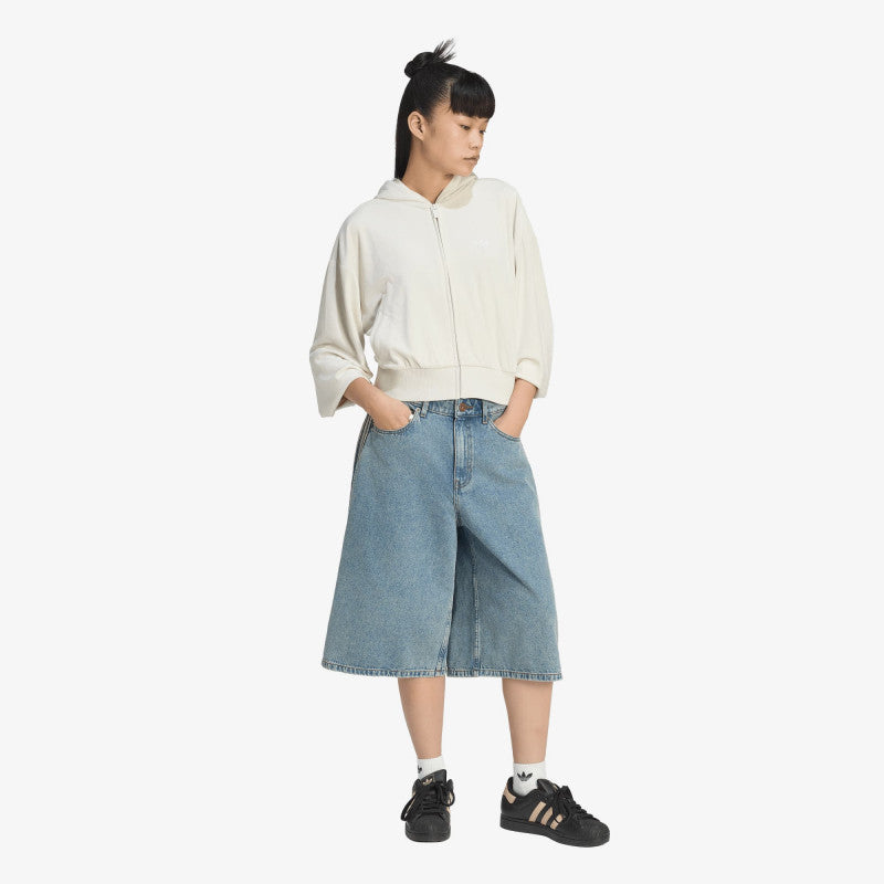 adidas Mid Rise Denim Jorts Worn Blue Denim