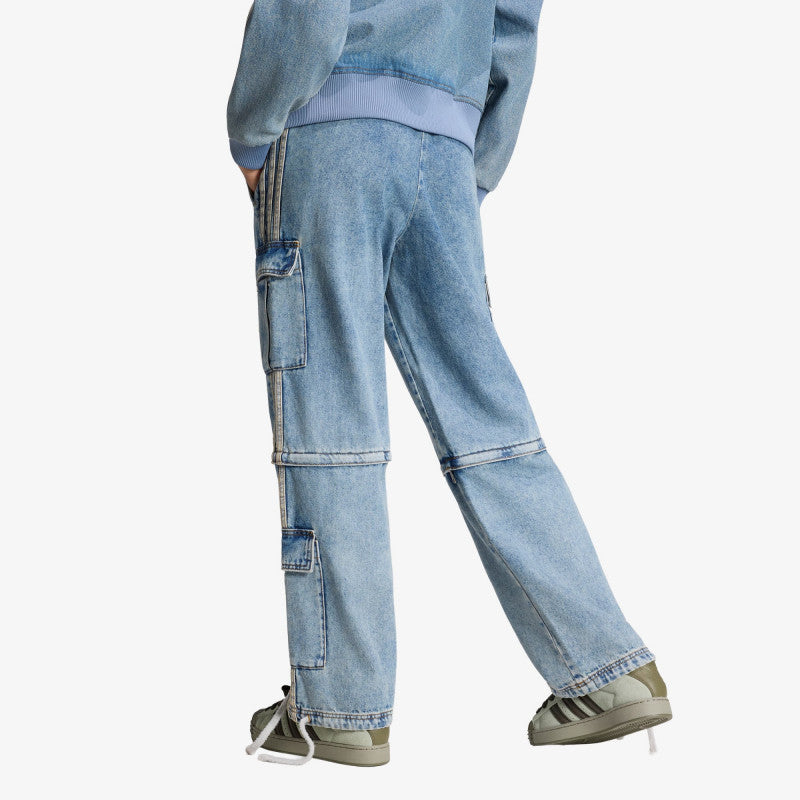 adidas Mid Rise 2-in-1 Denim Pant Worn Blue Denim