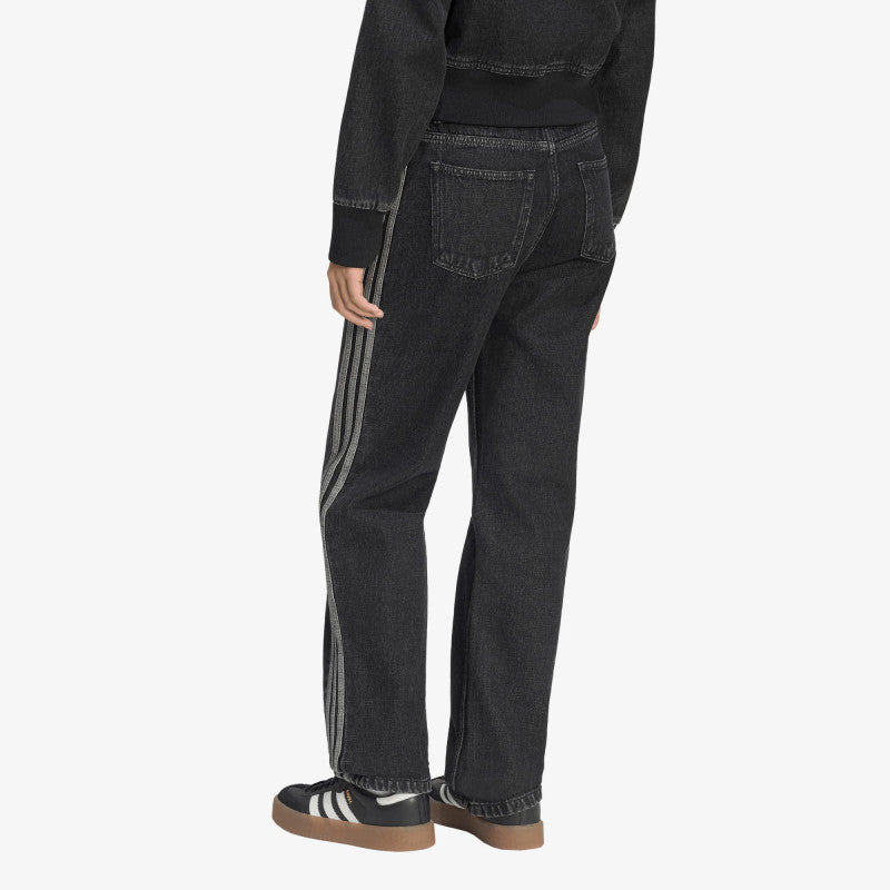 Jeansy adidas Firebird Mid Rise Straight Denim Pant True Black Denim