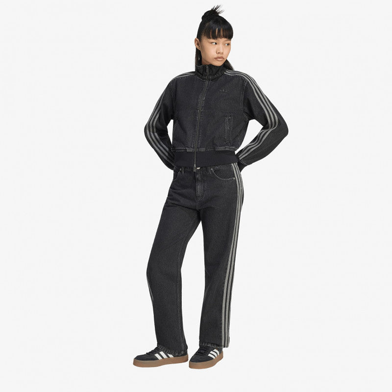 Jeansy adidas Firebird Mid Rise Straight Denim Pant True Black Denim