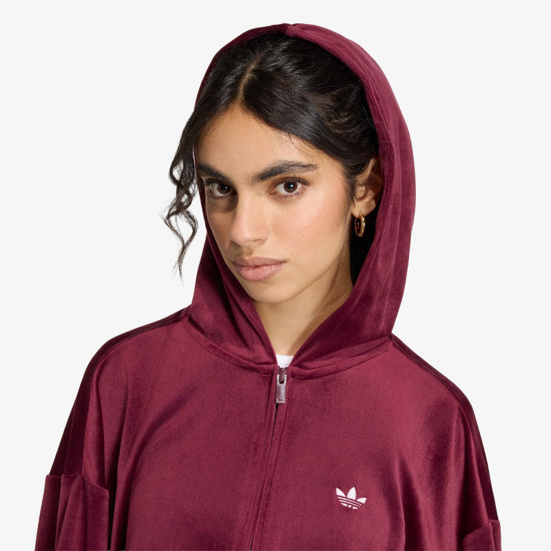 adidas Essentials Velvet Track Top Maroon