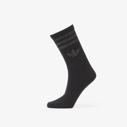 adidas 3 Stripes Glitter Crew Socks 3-Pack White/ Silver Met./ Black
