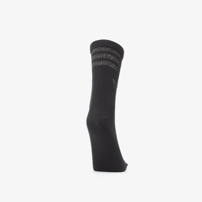 adidas 3 Stripes Glitter Crew Socks 3-Pack White/ Silver Met./ Black