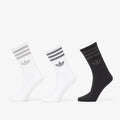 adidas 3 Stripes Glitter Crew Socks 3-Pack White/ Silver Met./ Black