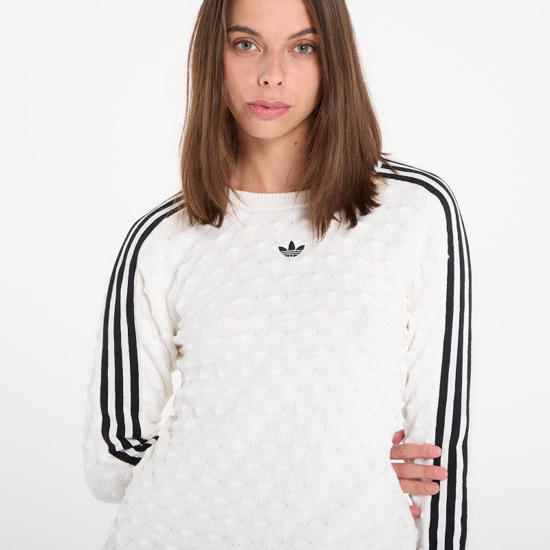 adidas Slim Solid Spike Knit Sweatshirt White